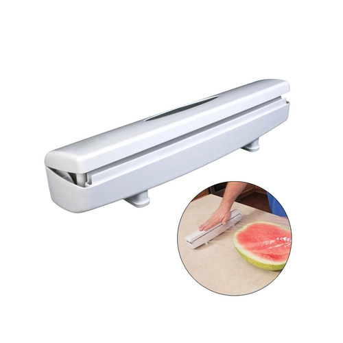 Plastic Wrap Cutter, Food Freshness Dispenser Preservative Film Unwinding Cutting Foil Cling Wrap Kitchen Accessories-Wrap Dispener, Pull,Cut and Wrap