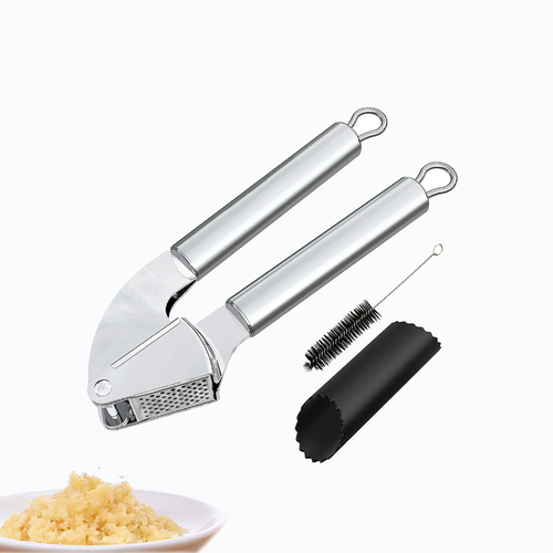 Stainless Steel Garlic Presser Kitchen Garlic Mincer and Peeler Set